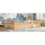 Lit plateforme grand format avec garde-corps pleine longueur, base de lit grand profil bas, aucun sommier tapissier requis, naturel-129507497-129507500