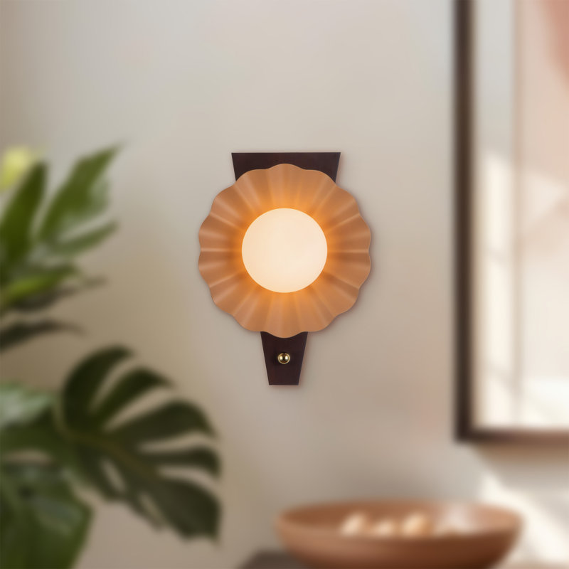 Furrow 12-in Red Wall Sconce, Pink
