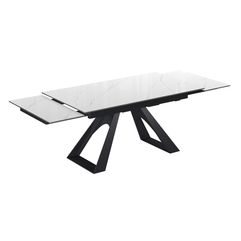 Baudilia 160-240cm Ceramic Extending Dining Table, White