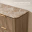 Commode cannelée l 63 po à 9 tiroirs, commode en bois à panneaux épais de 1,97 po avec plateau en faux marbre et base robuste, chêne-1201323146
