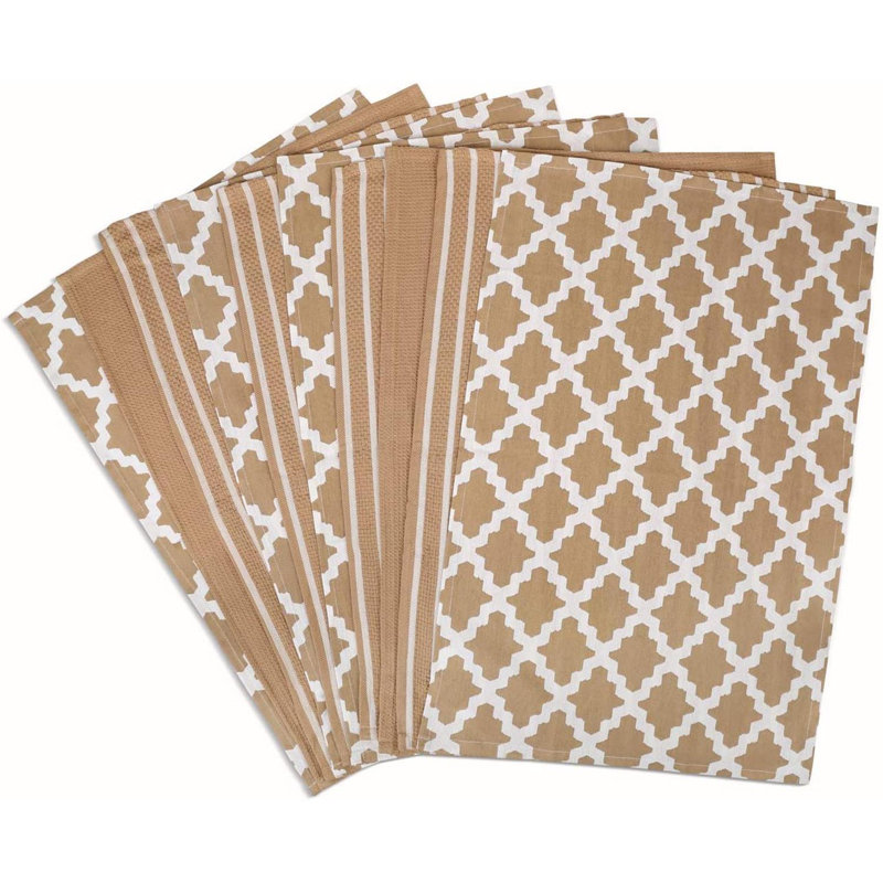 Stripe Jacquard Tea Towel Kitchen Towel, Beige