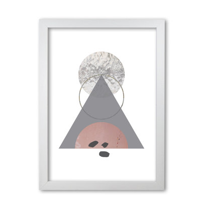 Peach, Sand And Glass Abstract Triangle - Single Picture Frame Print