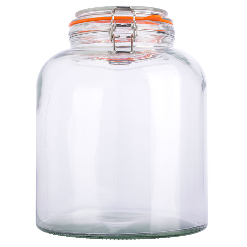 Alpha Glass Storage Jar, 13.75" H x 11" W x 11" D