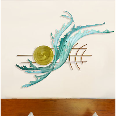 Handmade Coastal Abstract Wall Decor on Metal