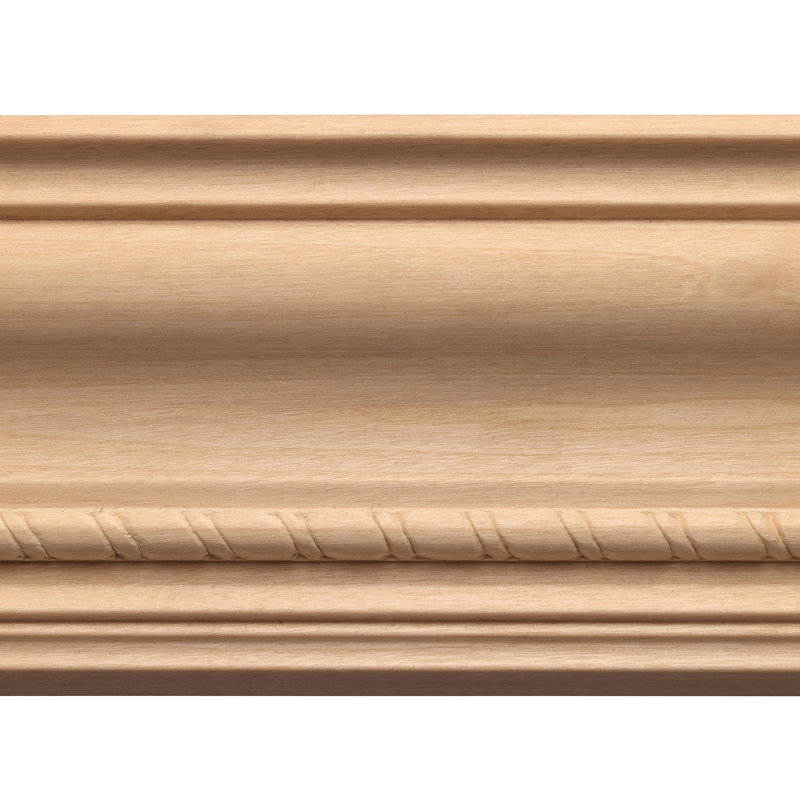 4-ft Unfinished White Hardwood Rope Crown Moulding