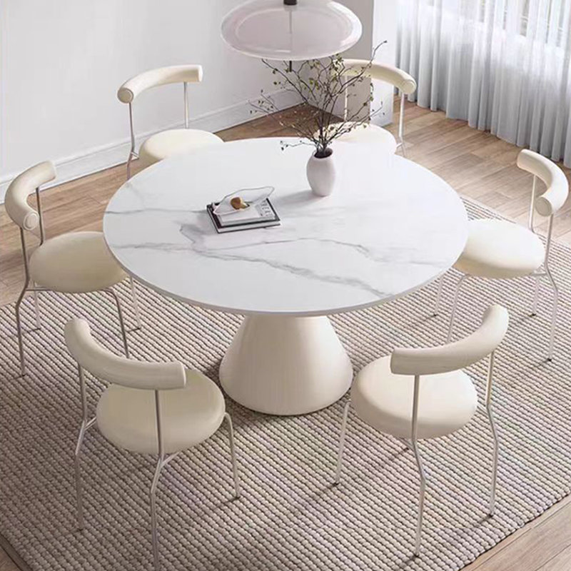 Table de salle à manger French Cream, 7 pièces : table, 6 chaises, H 29,52 po x l 59,05 po x P 59,05 po