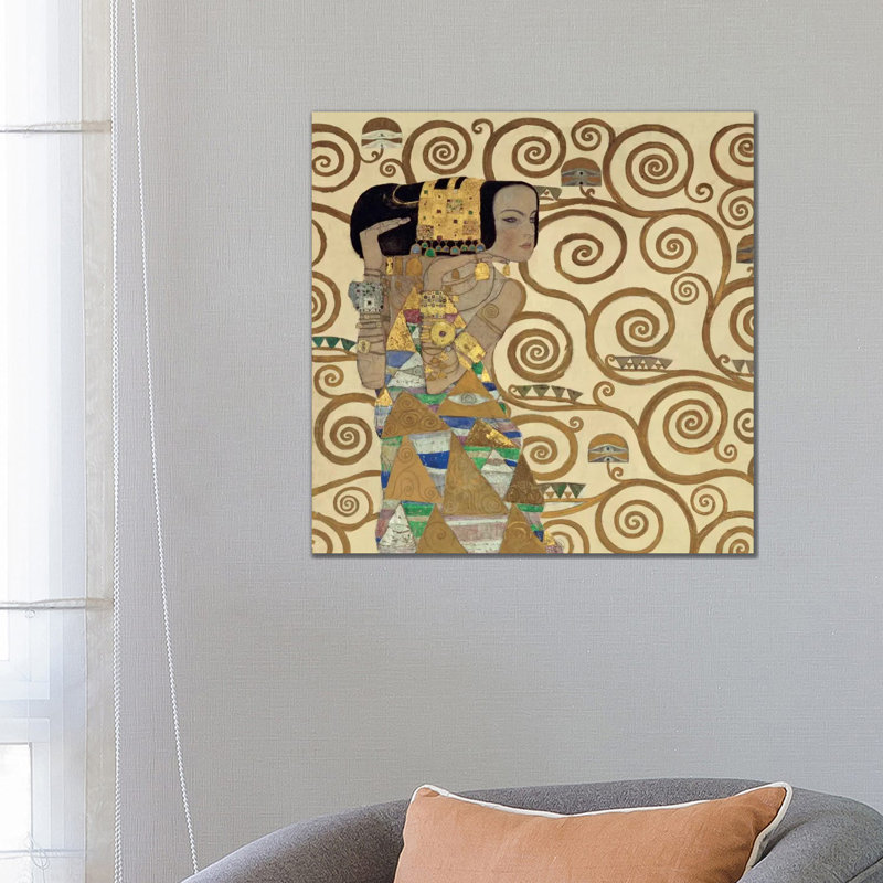 Expectation, Square by Gustav Klimt - Wrapped Canvas Painting, 66.04 cm H x 66.04 cm W x 3.175 cm D