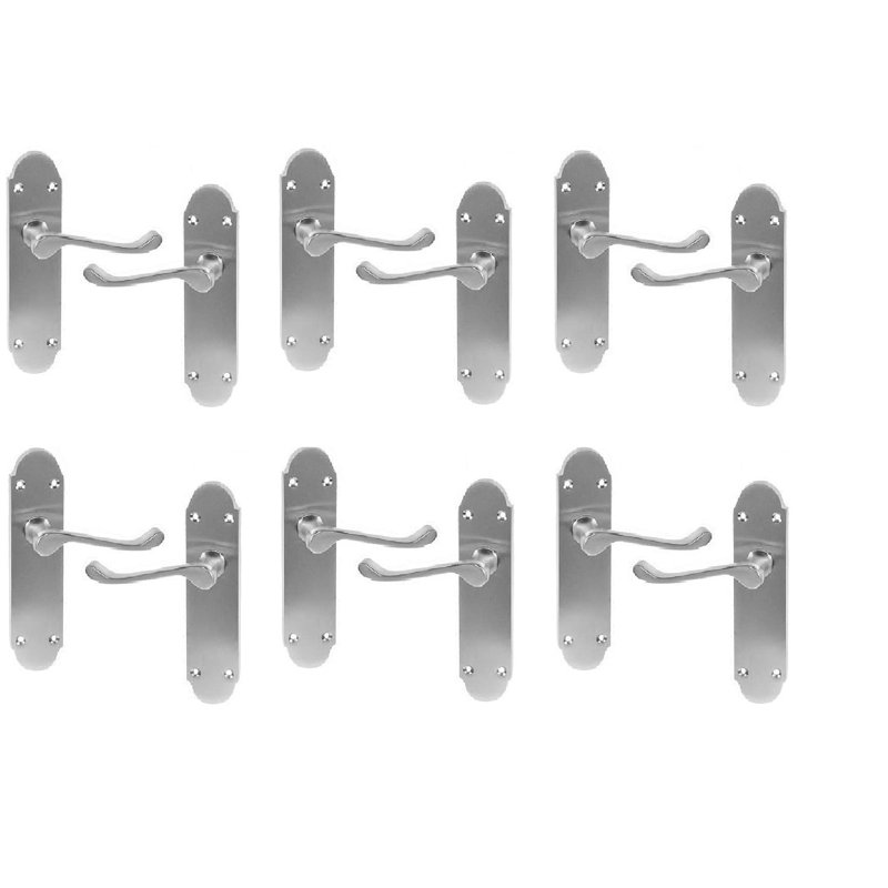 6 Pairs Victorian Shaped Premium Door Handle