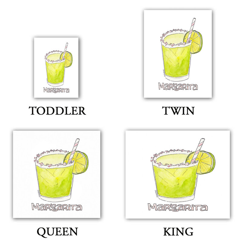 Ensemble de housse de couette cocktails margarita, 1 housse de couette grand + 2 taies standards