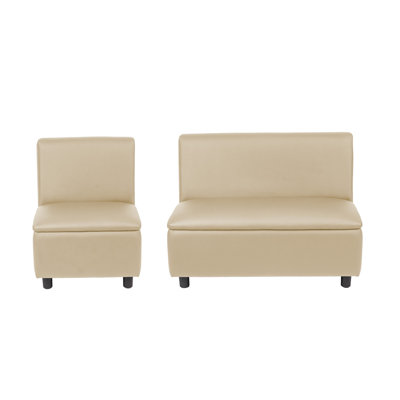 Kid Comfort Collective Modular Chair and Sofa, 2-Piece Set - Sand