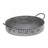 18, 20 Inch Set Of 2 Round Serving Trays With Handles, Galvanized Gray Iron