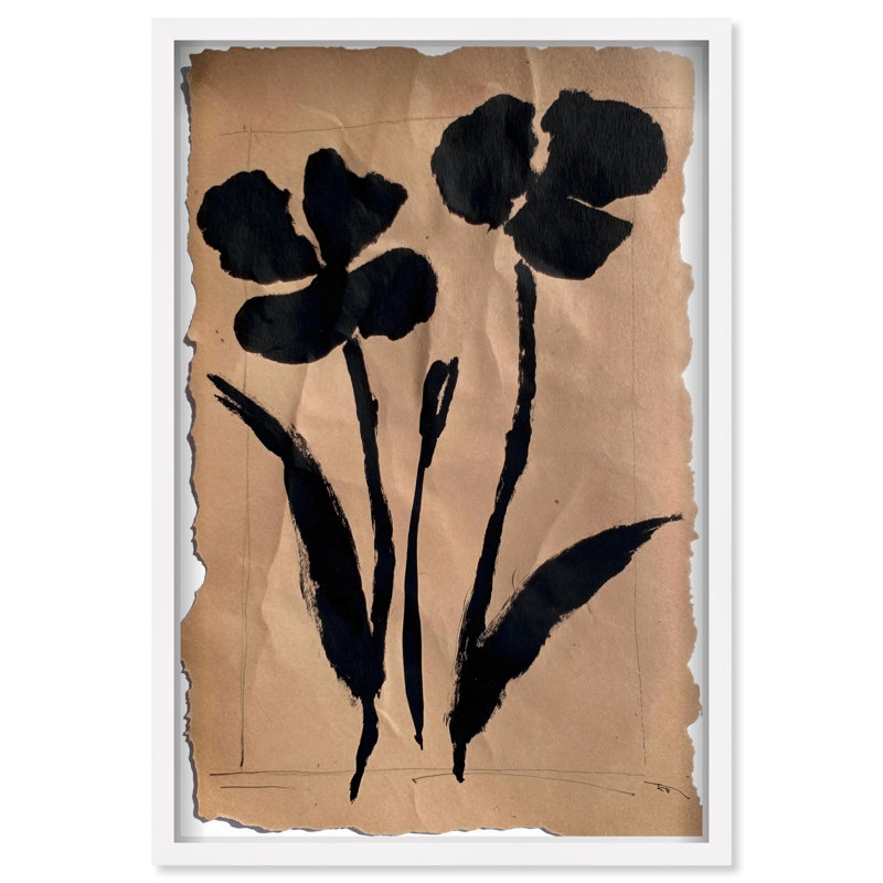 Oliver Gal Artistry in Bloom I Abstract Floral - Luxury Shadowbox Framed Wall Art, 25.5" H x 17.5" W, White