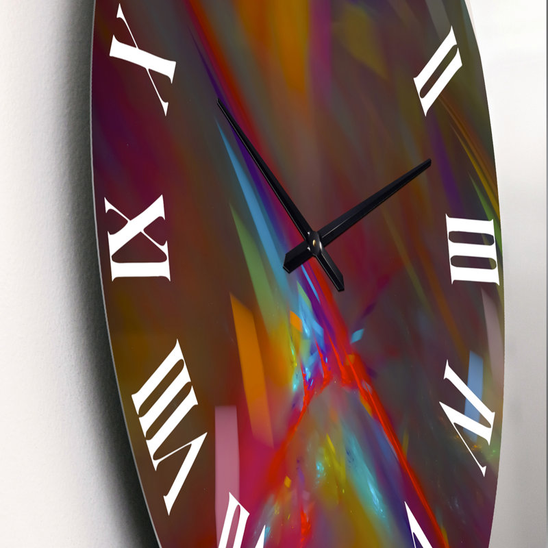 Digital Fractal Abstract Oil I - Modern wall clock, Small