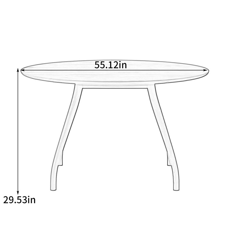 Table de salle à manger Creative Creative, H 29,53 po x L 55,12 po x l 55,12 po
