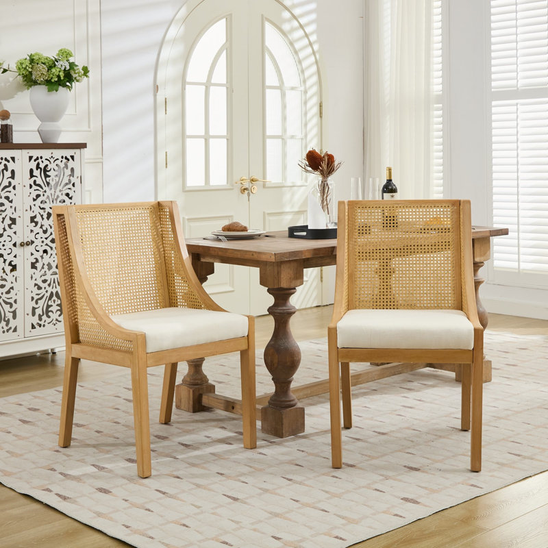 Chaises de salle à manger en rotin, Beige
