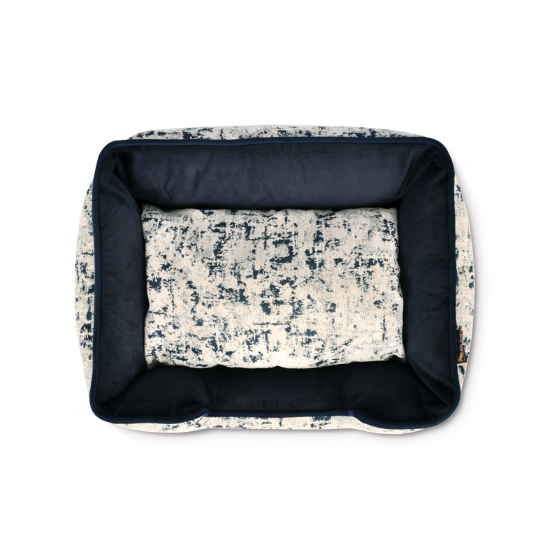 Celestial Lounge Bolster Dog Bed, Large (30" W x 38" D x 9" H), Blue/White