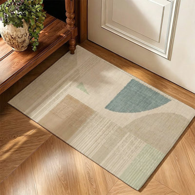 Tapis géométrique beige clair naturel 47 x 31 po