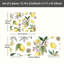 Ensemble de 2 tapis de cuisine antidérapants à motif floral citron