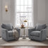 Fauteuil d'appoint rembourré en chenille entièrement pivotant à 360 °