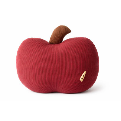 Cute Furit Design Red Apple Shaped Decorative Filled Throw Pillow 14" X 15"