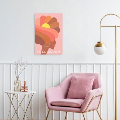 Blooming Woman Profile Abstract Colorful Elegant Flower Landscape Wall Art Print by Dominique Vari - Wrapped Canvas Print