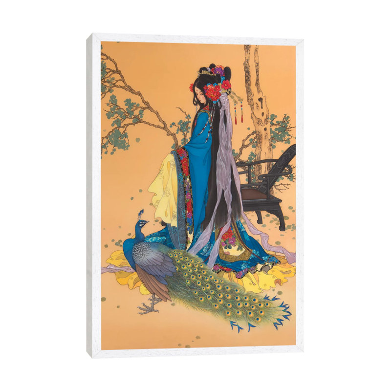 Beauty That Shames the Moon 1 Piece Painting on Canvas, 101.6 cm H x 66.04 cm W, White Framed