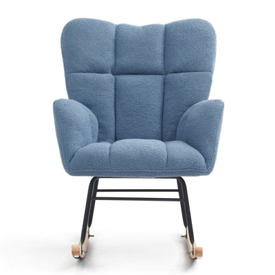 Chaise berçante ergonomique avec revêtement bleu pour le bien-être au bureau Siège rembourré en mousse