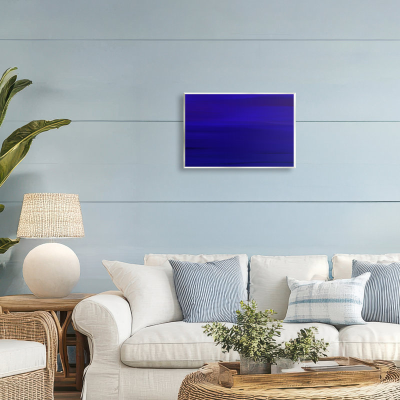 Plaque murale abstraite bleu profond, design par Atelier Posters, H 10 po x l 15 po