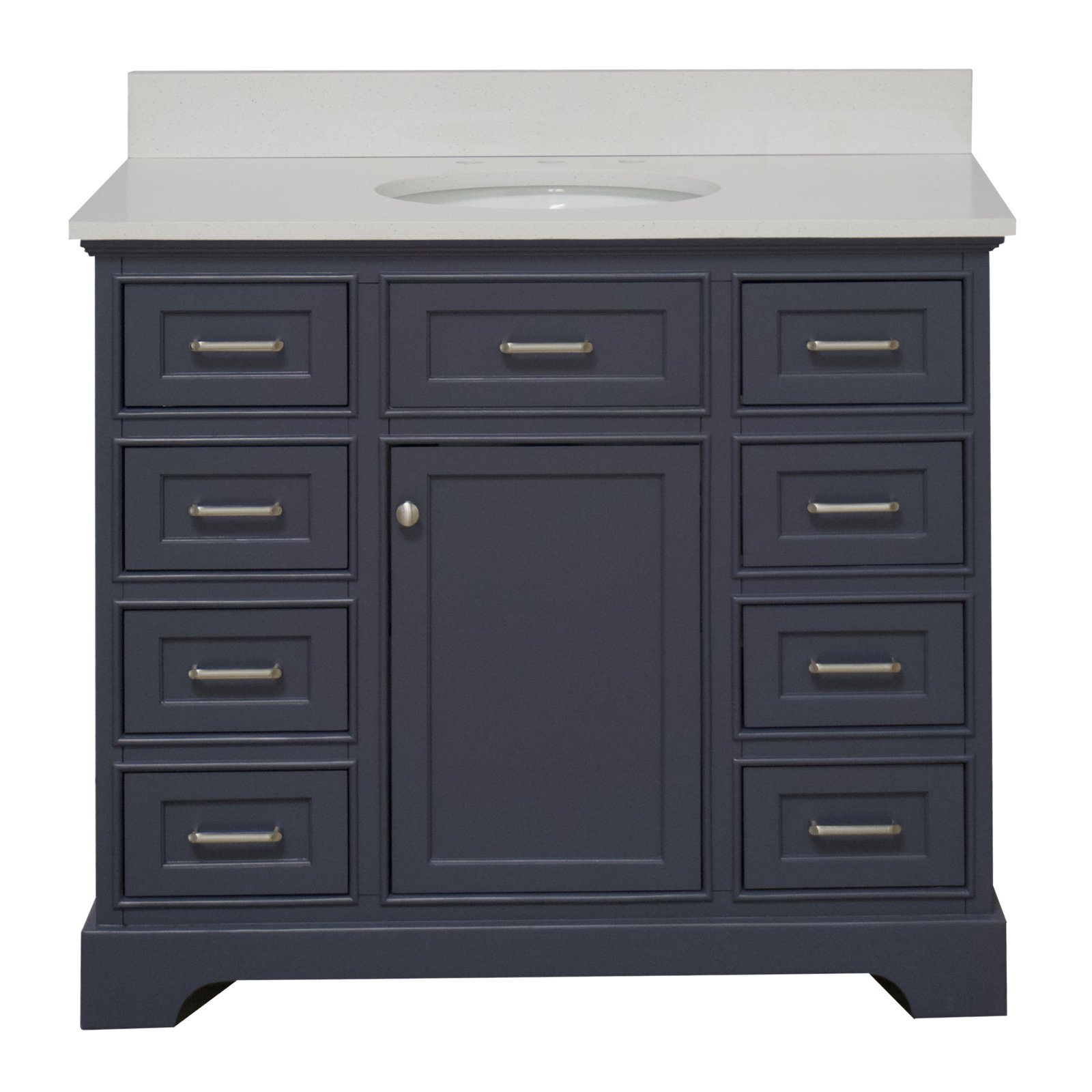 Ronnie 42'' Single Bathroom Vanity, Charcoal Gray, Quartz