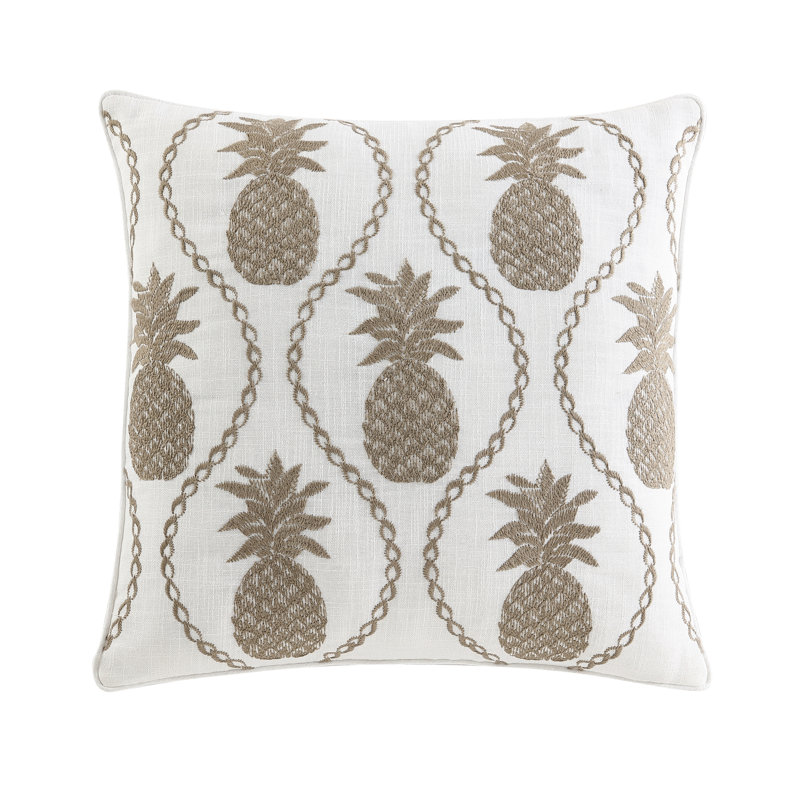 Square Pillow Cover & Insert, Green/Ivory