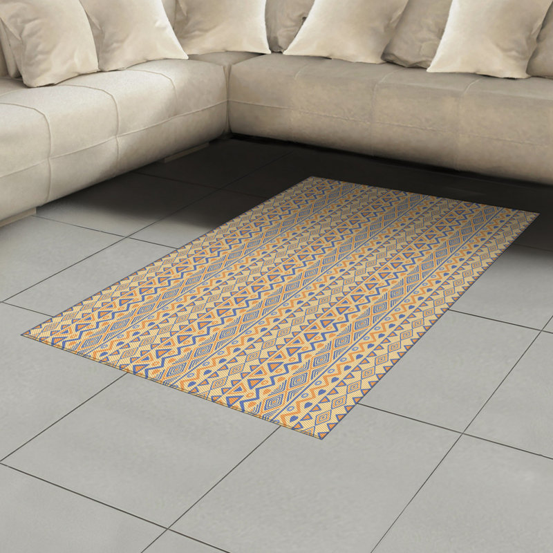 Indie High Density Long Fiber Poly Threads Decorative Area Rug Carpet, Rectangle 4' x 5'8"