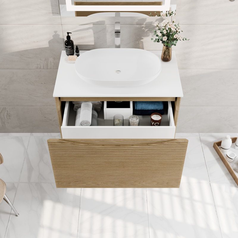 Kambrey 32" Medium Oak Bathroom Vanity Set