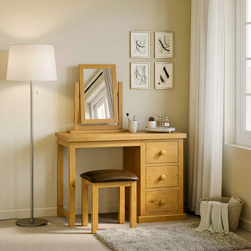 Chunky Dressing Table with Mirror
