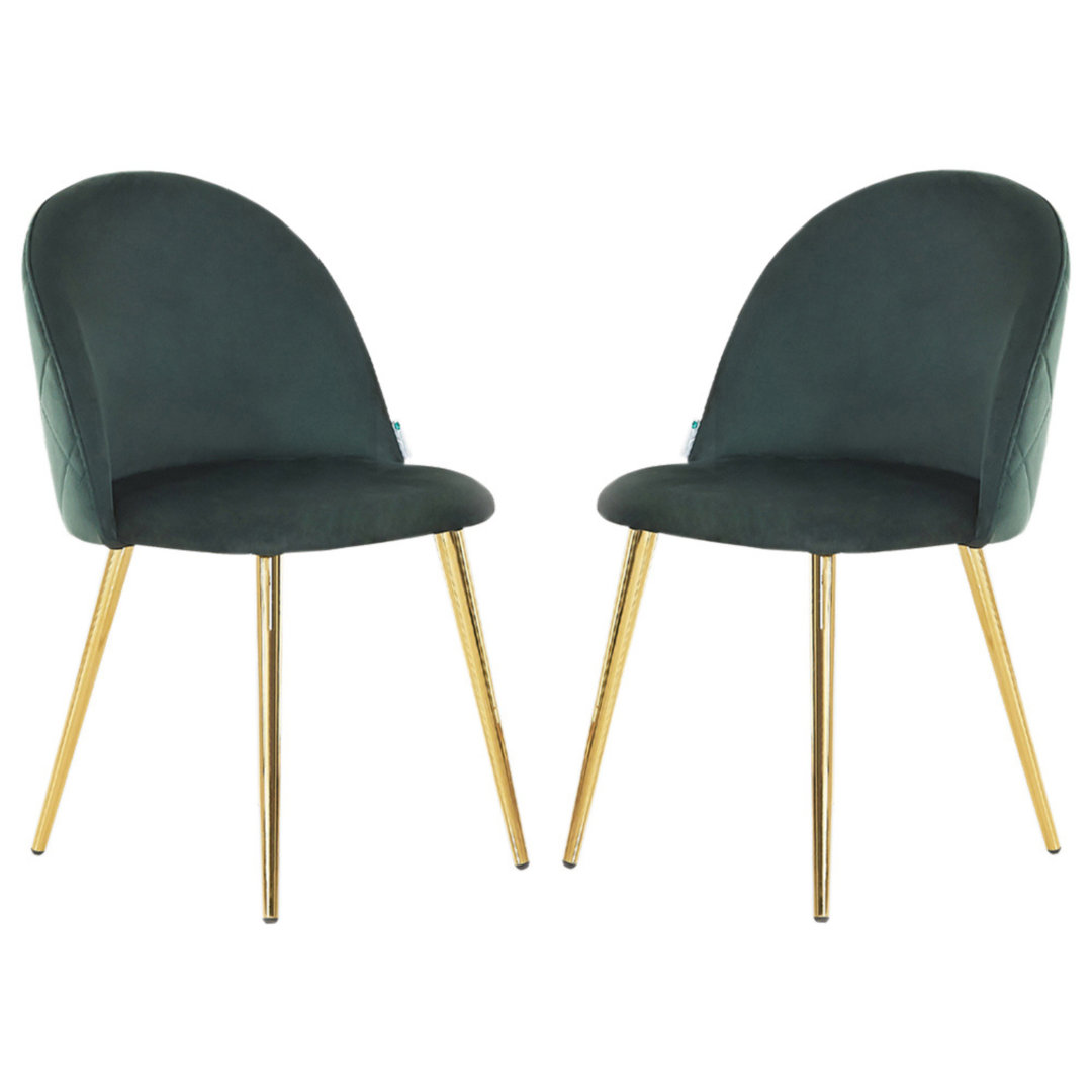 Heavener Velvet Upholstered Dining Chair | Side Chair | Wooden Legs
