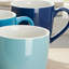 Paquet de 6 tasses à café en porcelaine de 16 oz de couleur bleue, parfaite pour les lattes, les cappuccinos, les thés chauds, les mochas et les boissons au cacao.