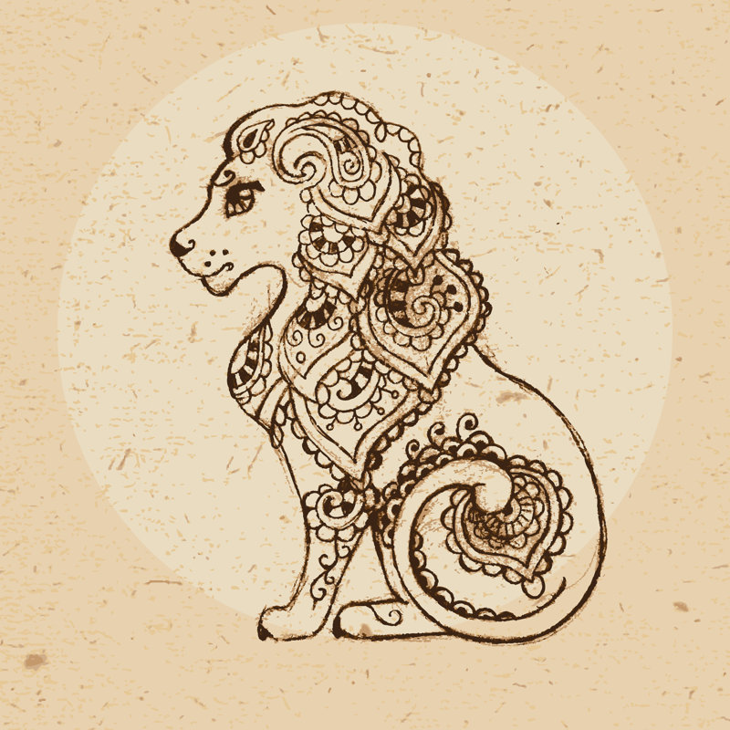 Zodiac Sign - Leo by Baksiabat - Wrapped Canvas Print, 30cm H x 30cm W