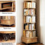Bibliothèque à 6 niveaux avec roulettes et tiroir, couleur bois