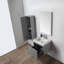 Meuble-lavabo flottant 24 po avec lavabo et armoire latérale Pierluigi-696534388