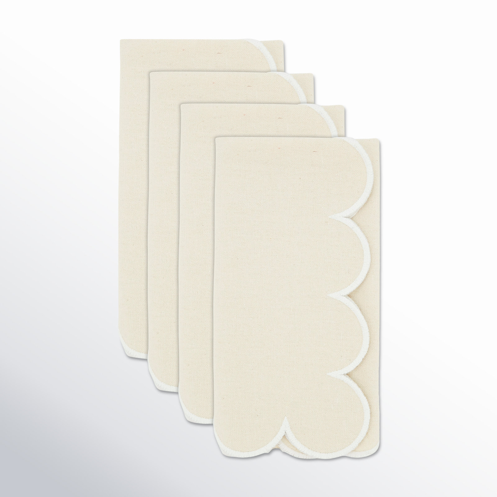 Paddock Reversible Cotton Napkin, White