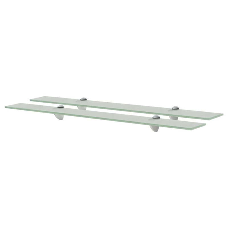 2 Piece Glass Floating Shelf, Frosted, 0.8cm H x 80cm W x 20cm D