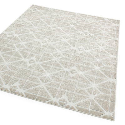 Aurora AU11 Lattice Metallic Silver Area Rug
