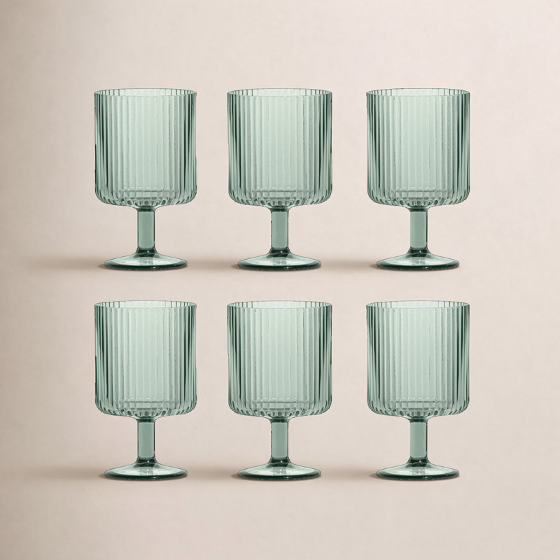 Laya Fluted Acrylic Goblet, Green