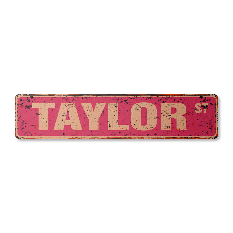 Plaque de rue Taylor en aluminium 4 po x 18 po