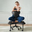 Chaise ergonomique pivotante à pieds croisés - Chaise de bureau de méditation adaptée au TDAH avec support lombaire, hauteur réglable-219098961-219098962