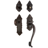 Grande Victorian Handleset with Deadbolt and Door and Rosette