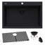 Évier de cuisine encastré à simple cuve en granite 27 x 20 po Ruvati - noir minuit --81183354
