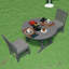 Chaise d'appoint de patio avec coussin-53450337