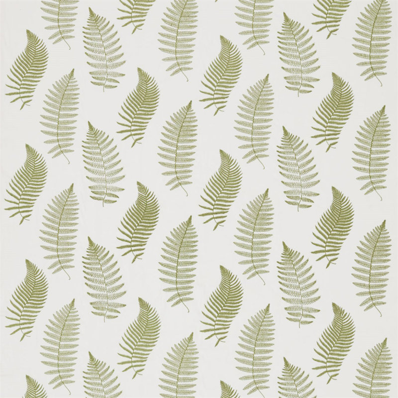Fern Embroidery Fabric, Moss