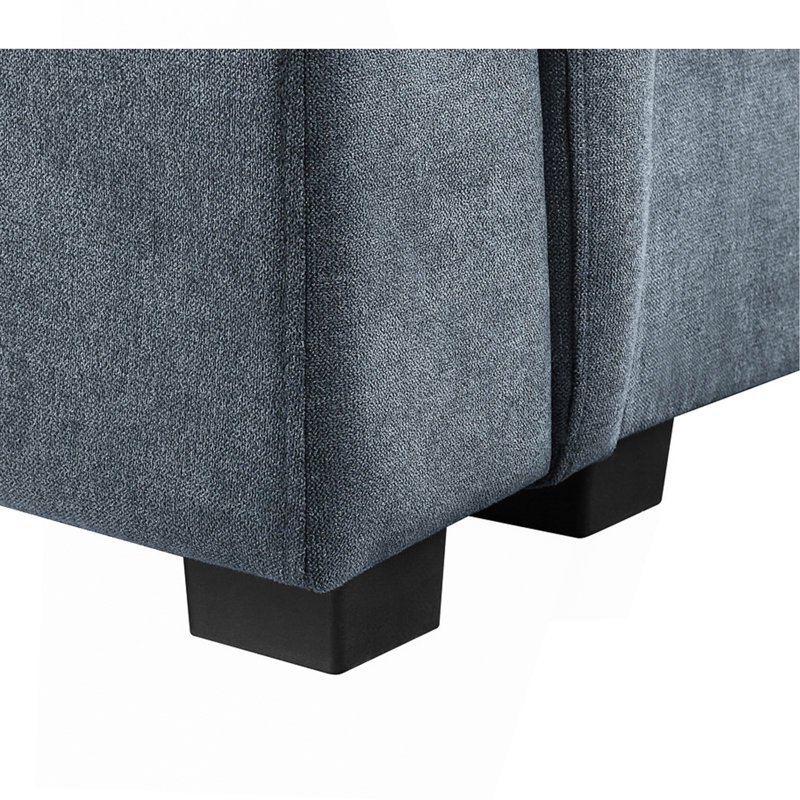Canapé modulaire 119 places en tissu tissé gris 119 po avec repose-pieds