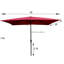 Parasol de patio extérieur 9 po x 6 pi - Abat-jour rectangulaire imperméable avec manivelle simple et inclinable en acier robuste, résistance des matériaux 40+ pour le jardin, la cour et la piscine Bourgogne